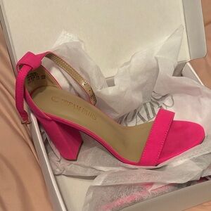 Dream Pairs Fuchsia Block Heel Sandals